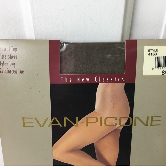 Vintage Evan Picone Control Top Sheer Pantyhose Espresso Brown Plus Size - Picture 2 of 6